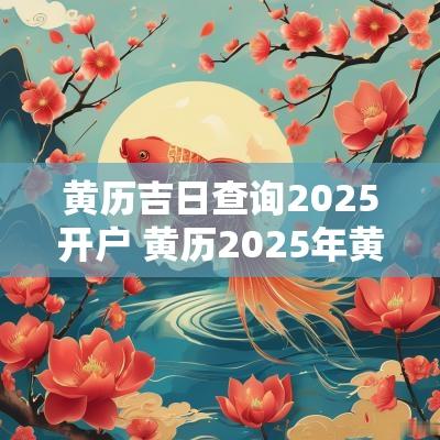 黄历吉日查询2025开户 黄历2025年黄道吉日查询