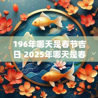196年哪天是春节吉日 2025年哪天是春节