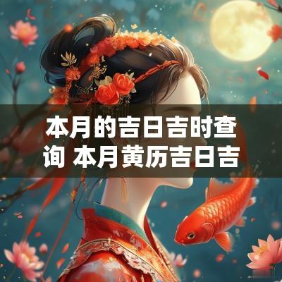本月的吉日吉时查询 本月黄历吉日吉时查询