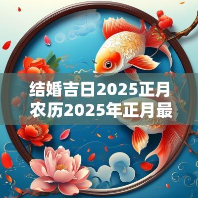 结婚吉日2025正月 农历2025年正月最佳结婚吉日