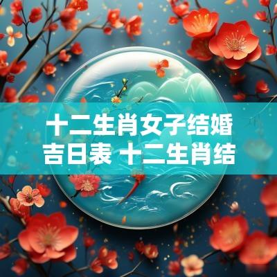 十二生肖女子结婚吉日表 十二生肖结婚最佳年龄
