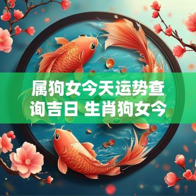 属狗女今天运势查询吉日 生肖狗女今天运势查询