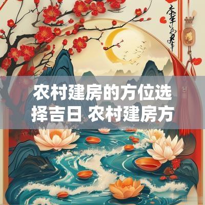 农村建房的方位选择吉日 农村建房方位对哪边好