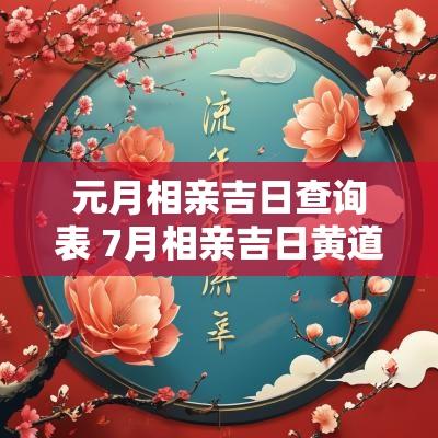 元月相亲吉日查询表 7月相亲吉日黄道吉日查询