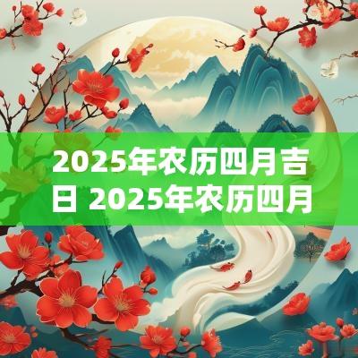 2025年农历四月吉日 2025年农历四月十八是吉日吗