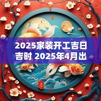 2025家装开工吉日吉时 2025年4月出生吉时吉日查询