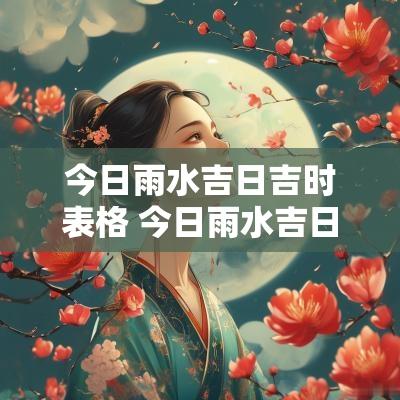 今日雨水吉日吉时表格 今日雨水吉日吉时表格图