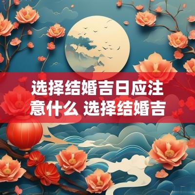 选择结婚吉日应注意什么 选择结婚吉日的步骤和方法