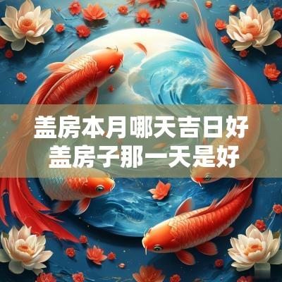 盖房本月哪天吉日好 盖房子那一天是好日子
