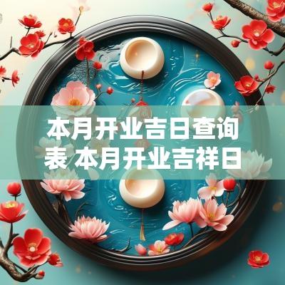 本月开业吉日查询表 本月开业吉祥日