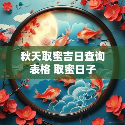 秋天取蜜吉日查询表格 取蜜日子