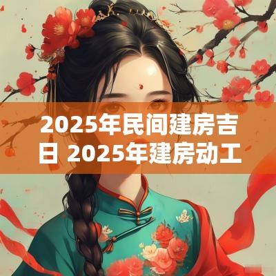 2025年民间建房吉日 2025年建房动工吉日