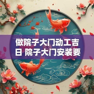 做院子大门动工吉日 院子大门安装要看日子吗