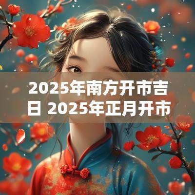 2025年南方开市吉日 2025年正月开市吉日