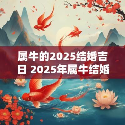 属牛的2025结婚吉日 2025年属牛结婚吉日