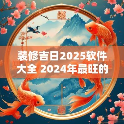 装修吉日2025软件大全 2025年最旺的装修吉日