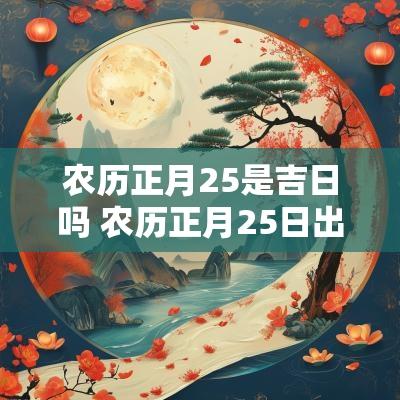 农历正月25是吉日吗 农历正月25日出生的人命运