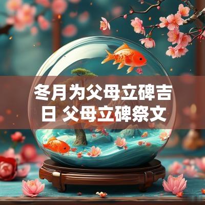 冬月为父母立碑吉日 父母立碑祭文