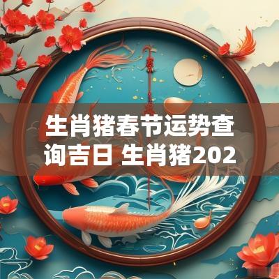 生肖猪春节运势查询吉日 生肖猪2025年运势及运程详解