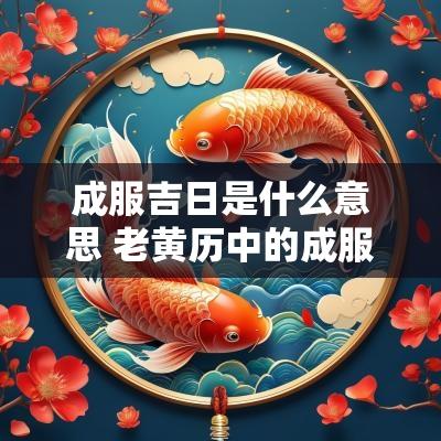 成服吉日是什么意思 老黄历中的成服是什么意思
