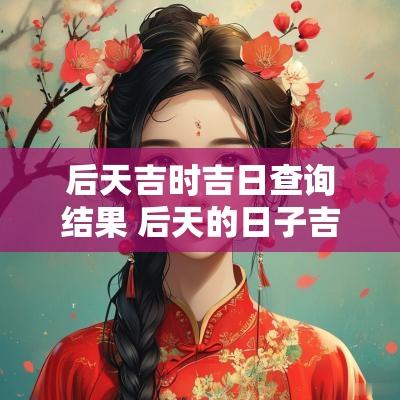 后天吉时吉日查询结果 后天的日子吉不吉利