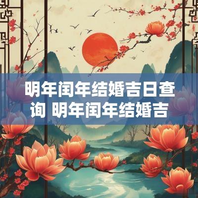 明年闰年结婚吉日查询 明年闰年结婚吉日查询最新