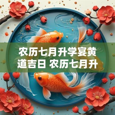 农历七月升学宴黄道吉日 农历七月升学宴黄道吉日查询