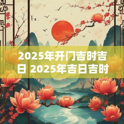 2025年开门吉时吉日 2025年吉日吉时黄道吉日