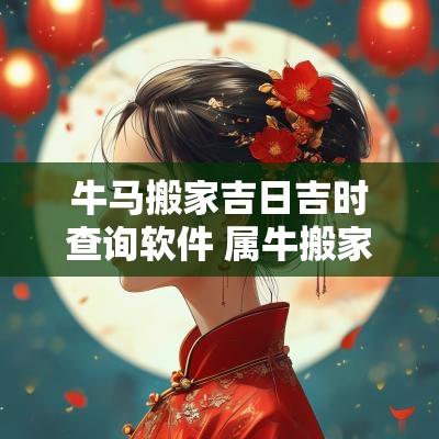 牛马搬家吉日吉时查询软件 属牛搬家吉日一览表