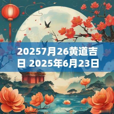 20257月26黄道吉日 2025年6月23日是黄道吉日吗