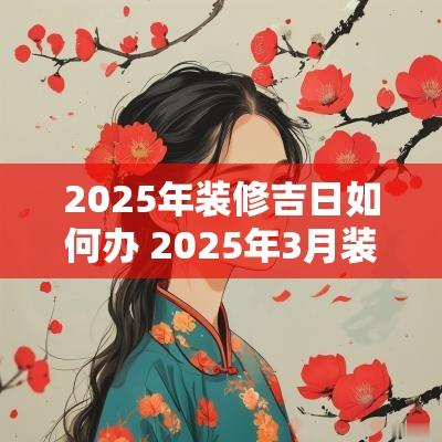 2025年装修吉日如何办 2025年3月装修吉日一览表