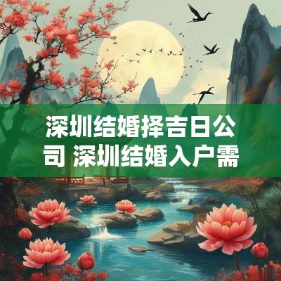 深圳结婚择吉日公司 深圳结婚入户需要几年