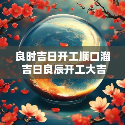 良时吉日开工顺口溜 吉日良辰开工大吉