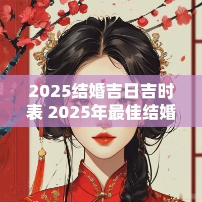 2025结婚吉日吉时表 2025年最佳结婚吉日一览表