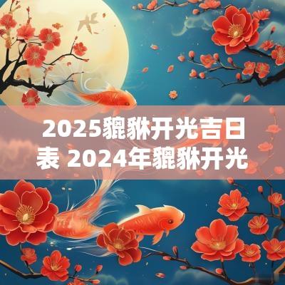 2025貔貅开光吉日表 2025年貔貅开光的黄道吉日
