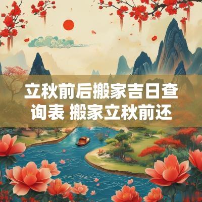 立秋前后搬家吉日查询表 搬家立秋前还是立秋后