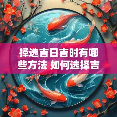 择选吉日吉时有哪些方法 如何选择吉日吉时