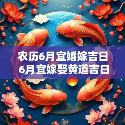 农历6月宜婚嫁吉日 6月宜嫁娶黄道吉日2025
