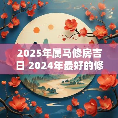 2025年属马修房吉日 2025年最好的修房黄道吉日