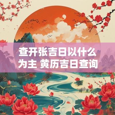 查开张吉日以什么为主 黄历吉日查询开张做生意