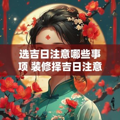 选吉日注意哪些事项 装修择吉日注意