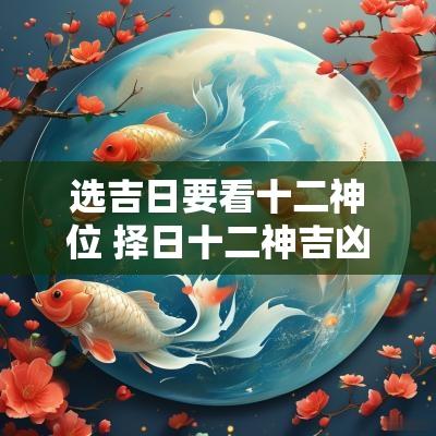 选吉日要看十二神位 择日十二神吉凶歌