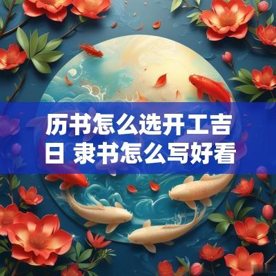 历书怎么选开工吉日 隶书怎么写好看