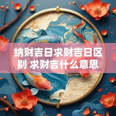 纳财吉日求财吉日区别 求财吉什么意思