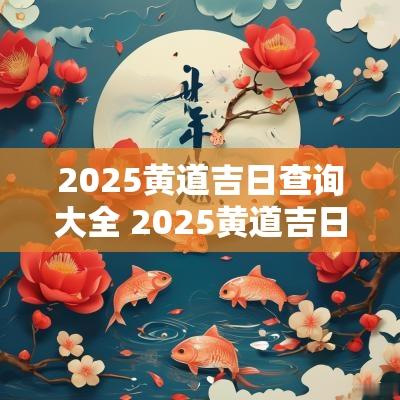 2025黄道吉日查询大全 2025黄道吉日
