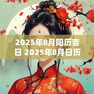 2025年8月阳历吉日 2025年8月日历表