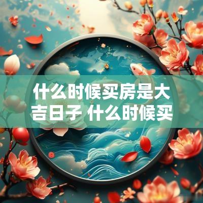 什么时候买房是大吉日子 什么时候买房是最佳时机