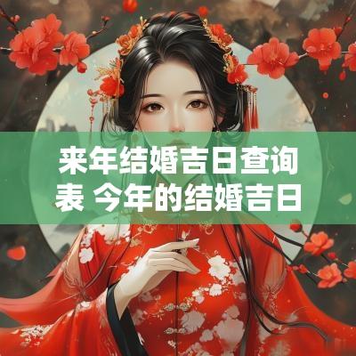 来年结婚吉日查询表 今年的结婚吉日查询