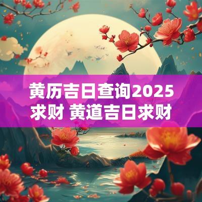 黄历吉日查询2025求财 黄道吉日求财什么意思