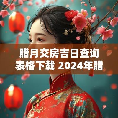 腊月交房吉日查询表格下载 2025年腊月扫房吉日表